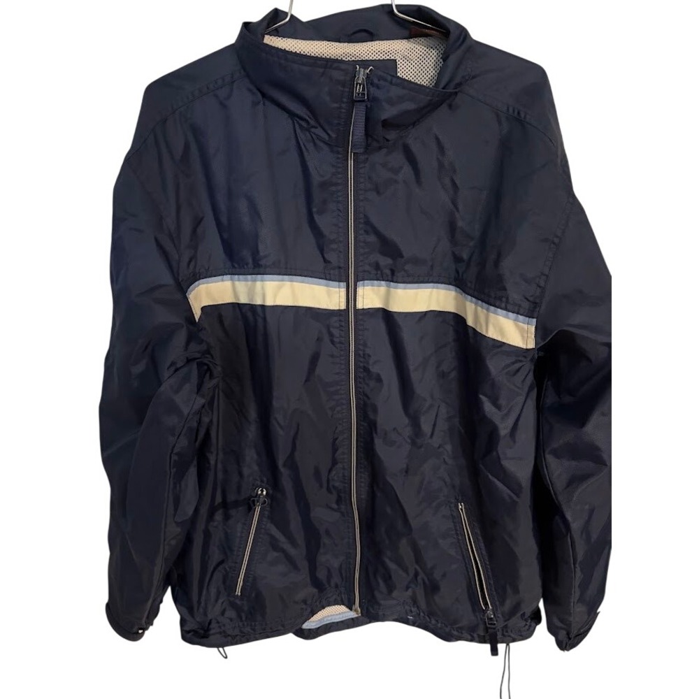 American Outpost Mens Navy Blue Mesh Lined Windbreaker Jacket Size M AJ1084